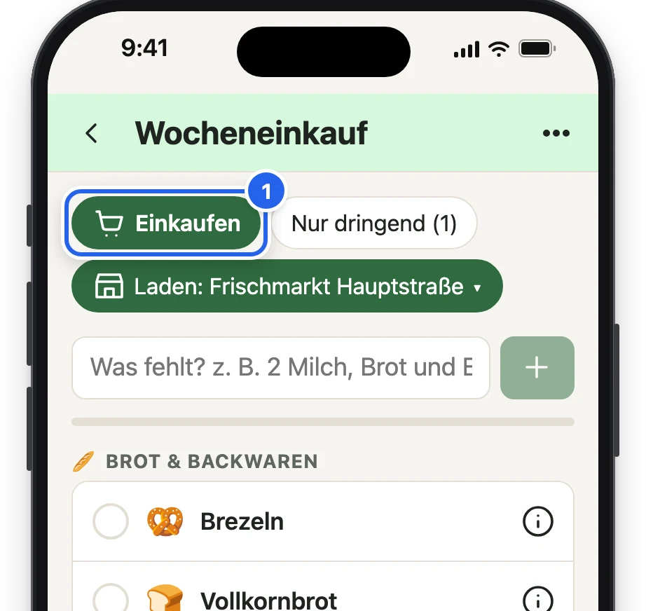Der Knopf Einkaufen